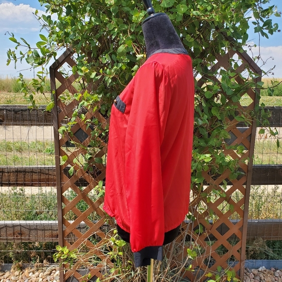 Worthington Petite Size 6 Red and Black Lightweight Button Up Blouse EUC - Picture 12 of 16